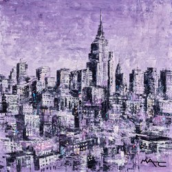 Now That's A Skyline- NYC by Mark Curryer - Original Mixed Media on Board sized 24x24 inches. Available from Whitewall Galleries